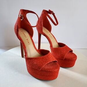 Gianni Bini Sparkling Red Platform Heels Size 9.5